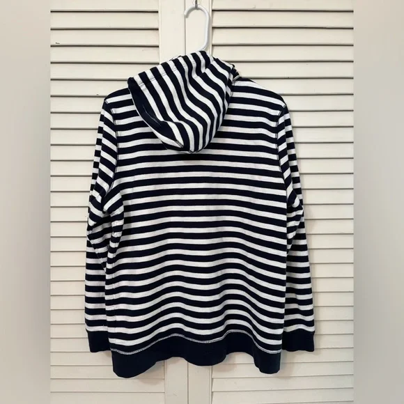 L.L. Bean Hoodie in Blue and White, full zip, size L - Picture 5 of 9